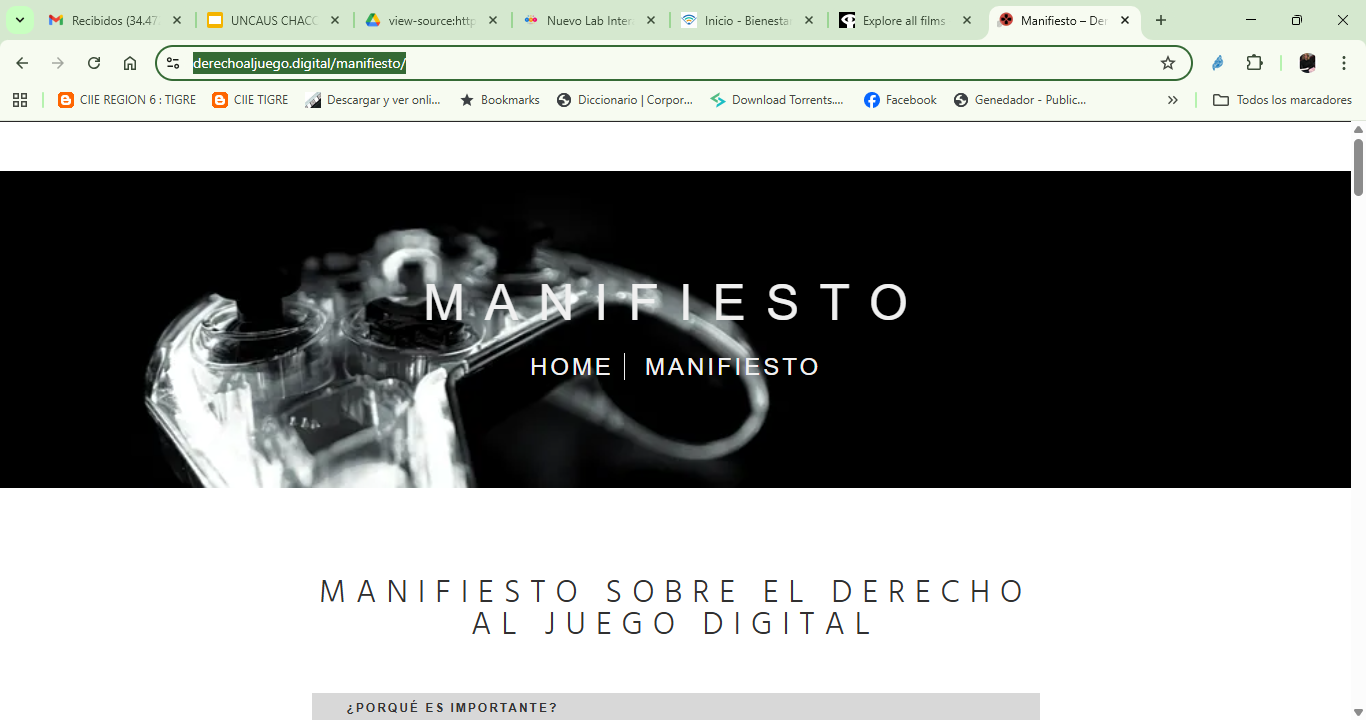 MANIFIESTO DERECHO AL JUEGO DIGITAL  ARSGAMES BARCELONA